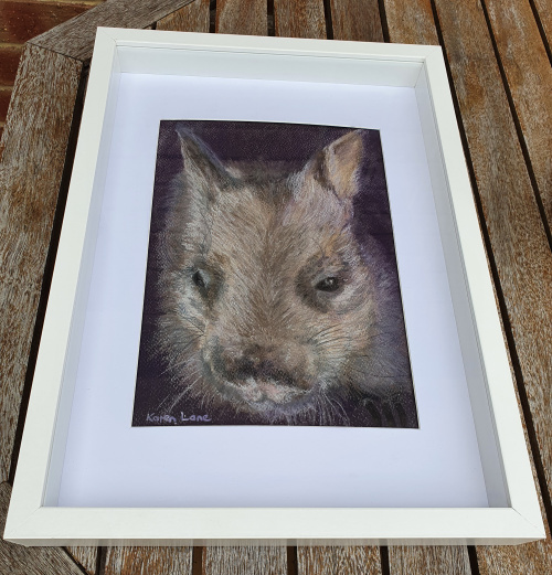 Karen Lane's Kitty Kat Artwork in frame