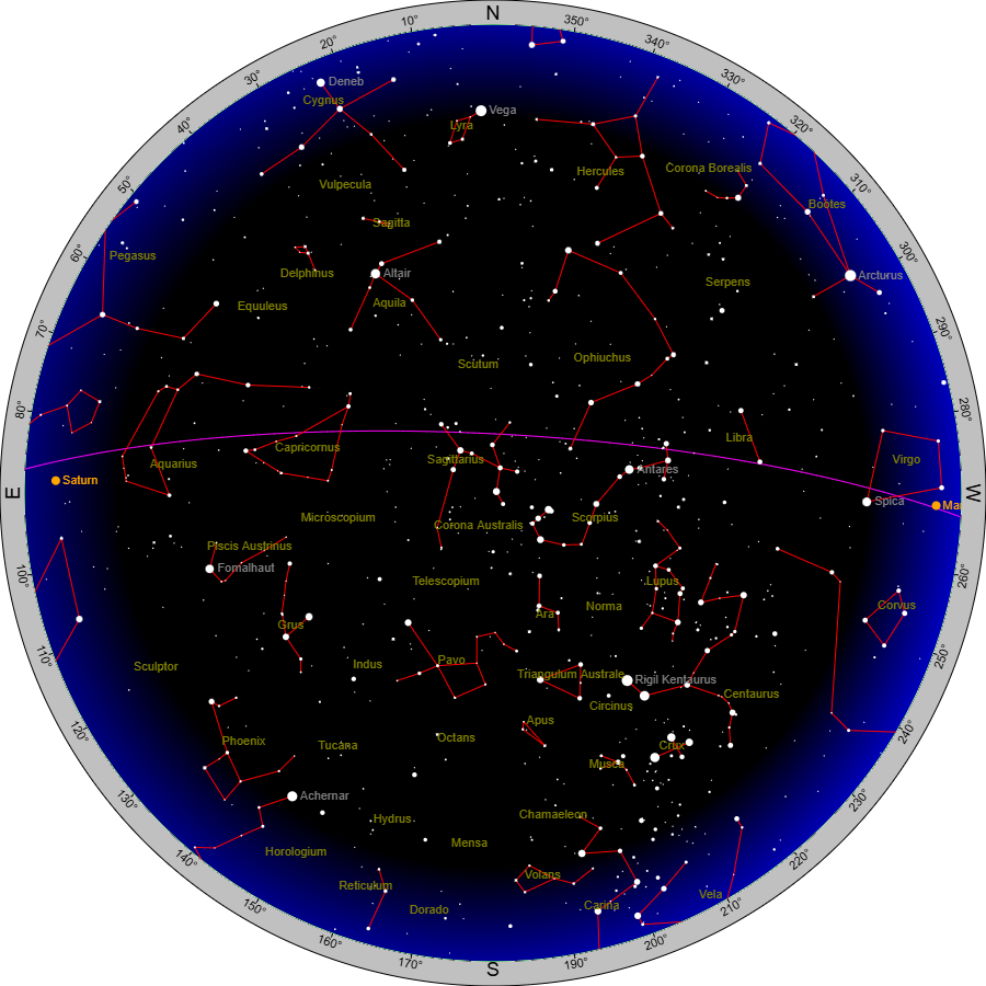 River Murray Dark Sky Map Cambrai 20250824 8:30pm