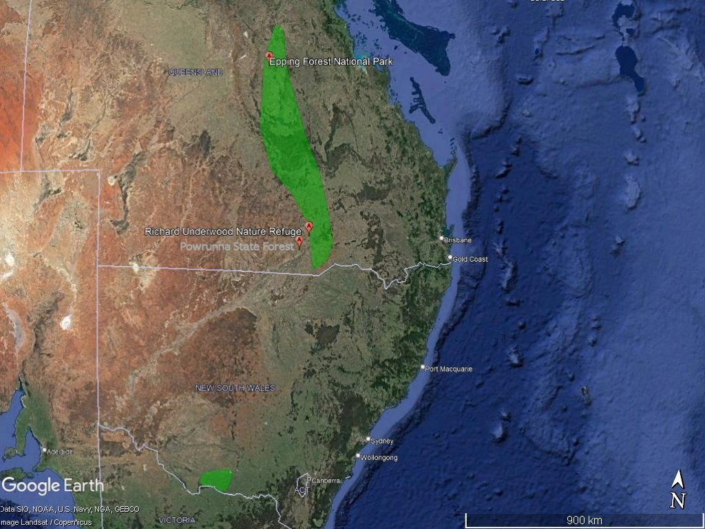 Northern Hairy-nosed Wombat distributions