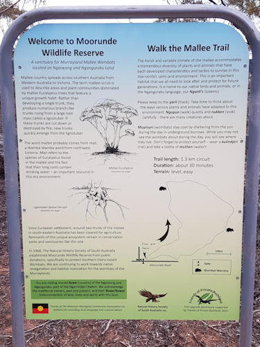Explanatory sign at entrance to Moorunde Nature Trail