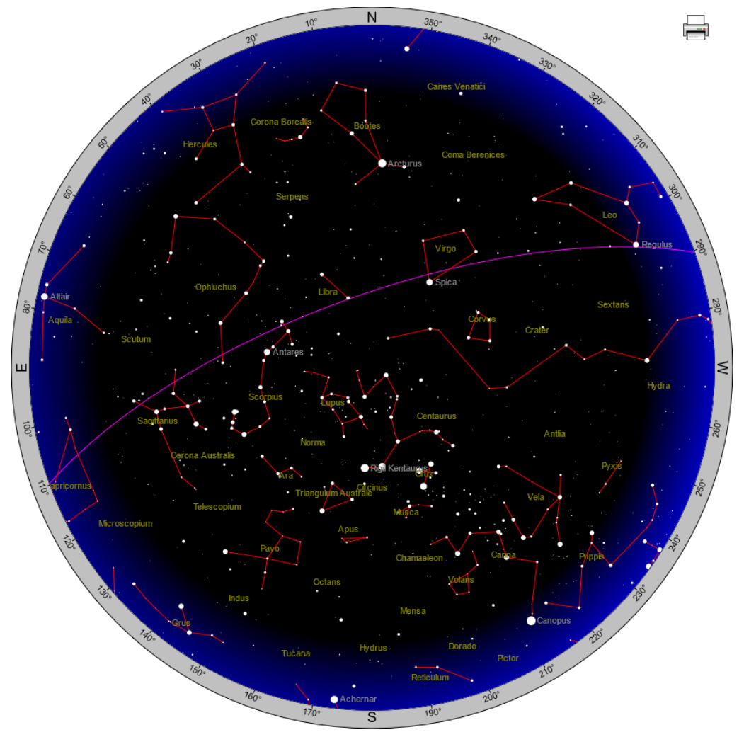 Sky Map for June 8 2024